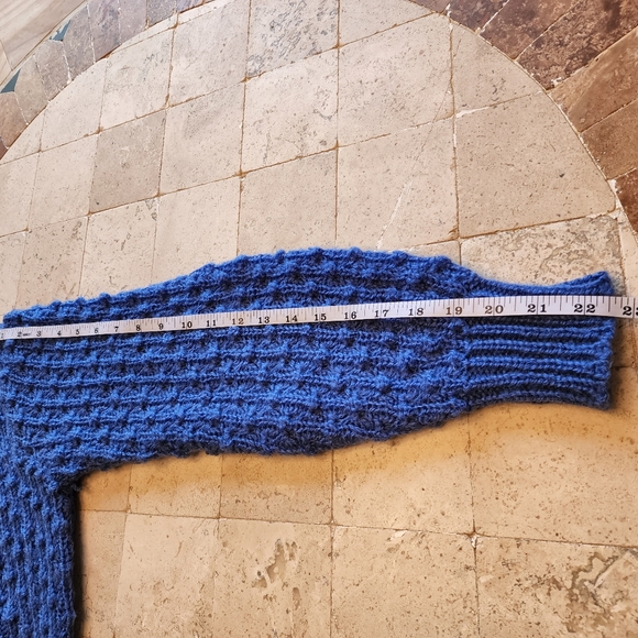 Chelsea Place 90s Womens Blue Knit Sweater Size Medium - Picture 6 of 6